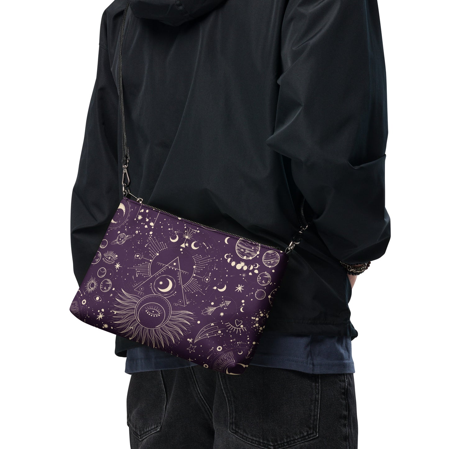 Cosmic Constellations Leather Crossbody Bag - FLAKOUT