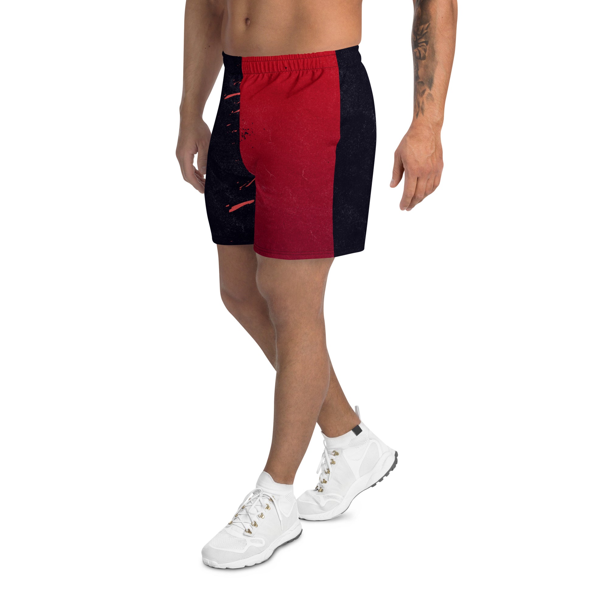 Men's Swim - Athletic Shorts Red Black Crush - FLAKOUT