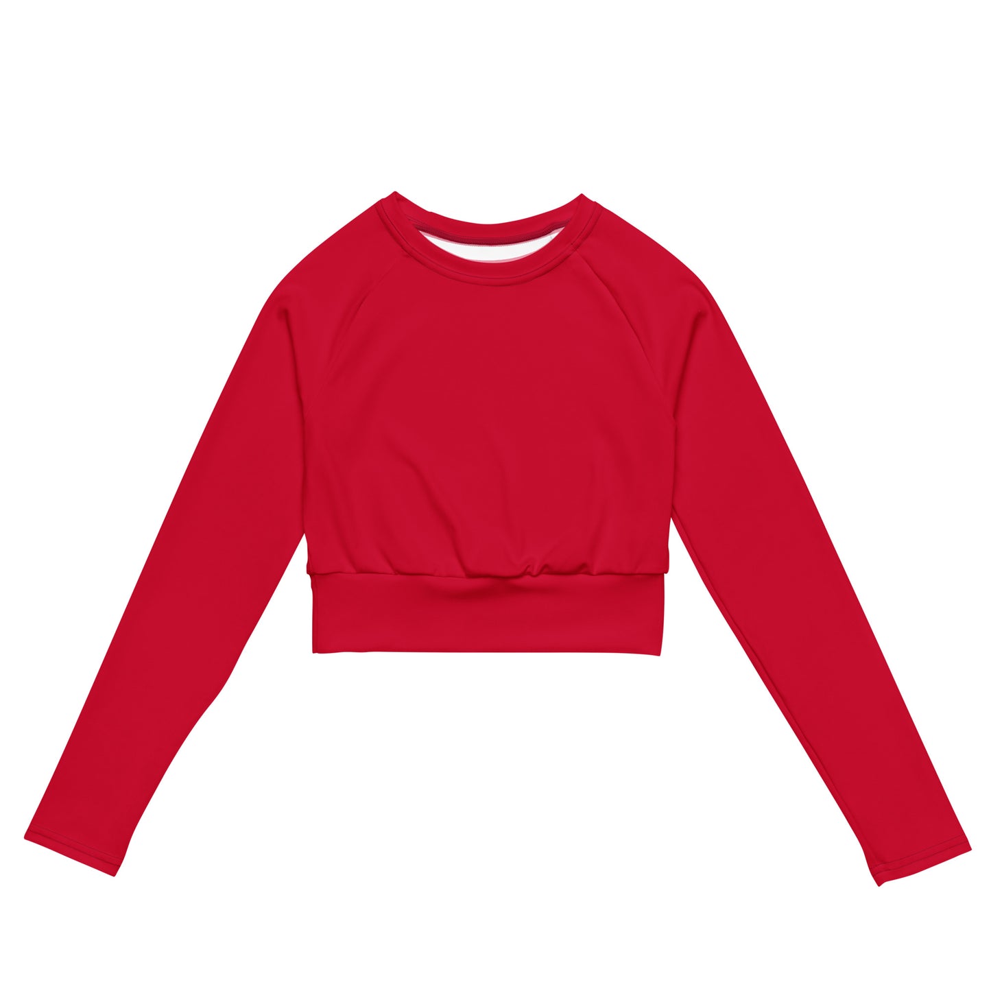 Women's Recycled Long-sleeve Crop Top - Crimson Red