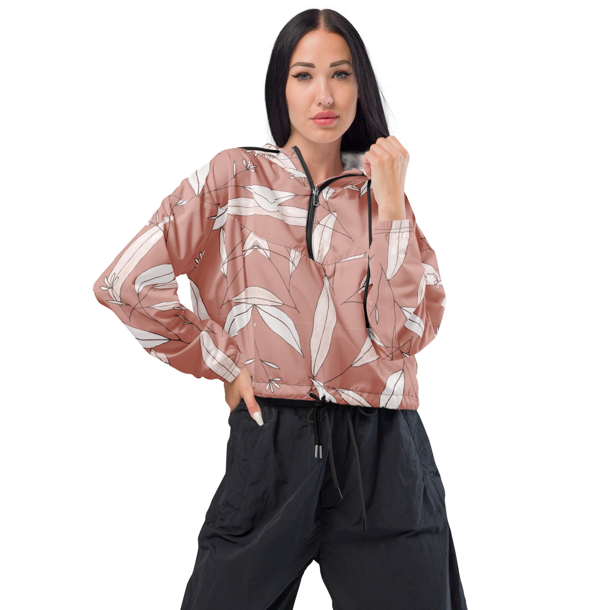 Feathered Finesse Women’s Cropped Windbreaker - FLAKOUT