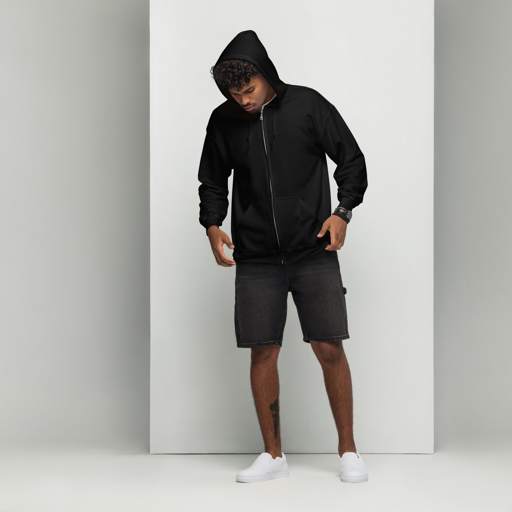 Nebuluxe Brilliance Heavy Harmony Fusion Zip Hoodie - Black - FLAKOUT