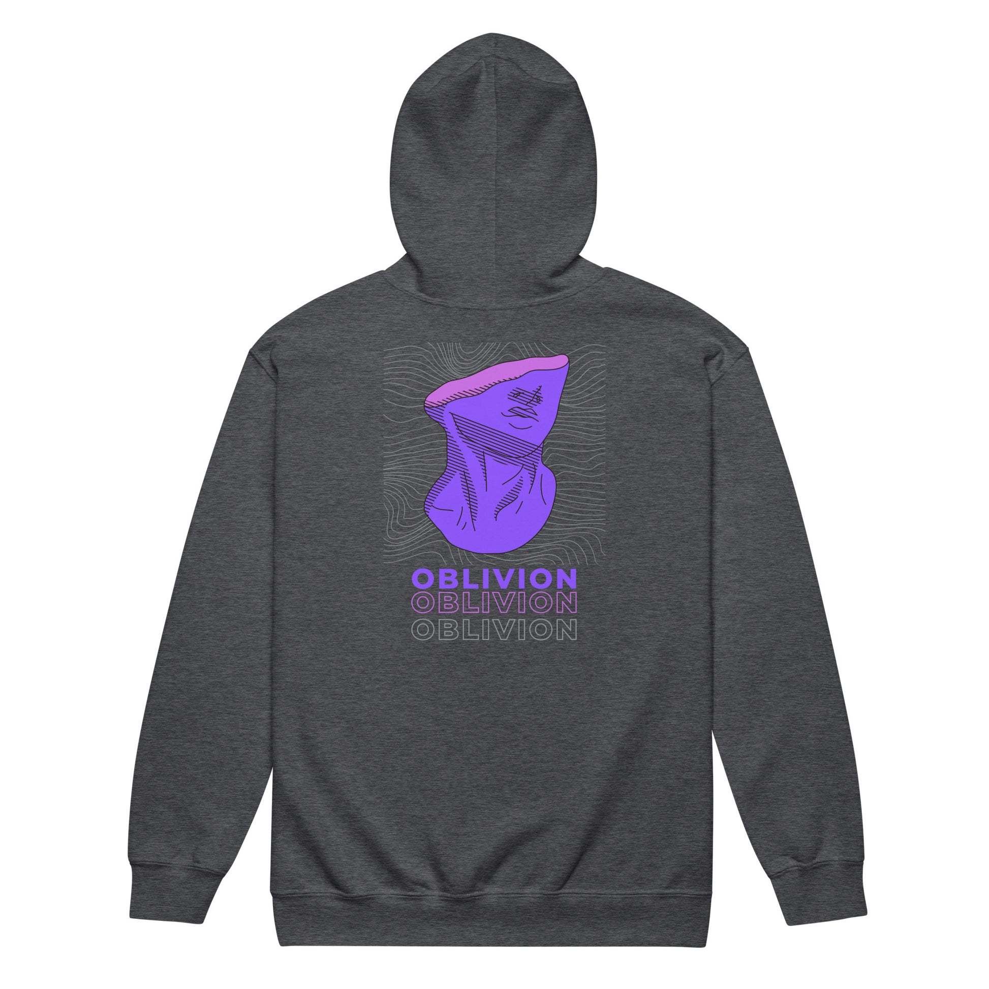 Violet Veil Of Oblivion Heavy Harmony Fusion Zip Hoodie - Dark Heather - FLAKOUT