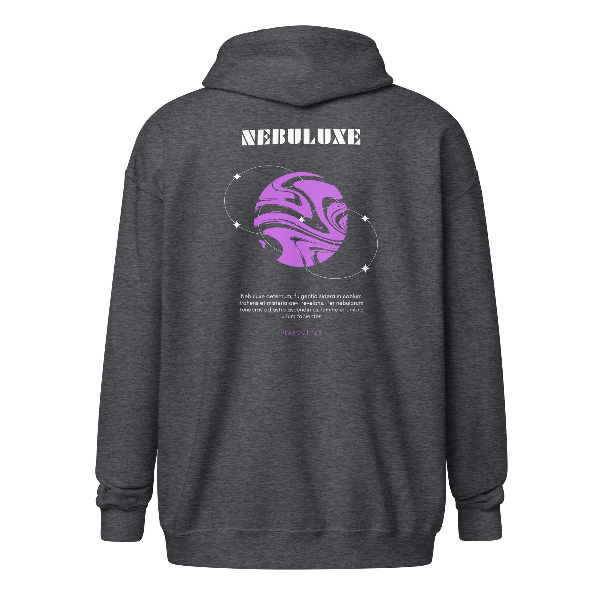 Nebuluxe Brilliance Heavy Harmony Fusion Zip Hoodie - Dark Heather - FLAKOUT