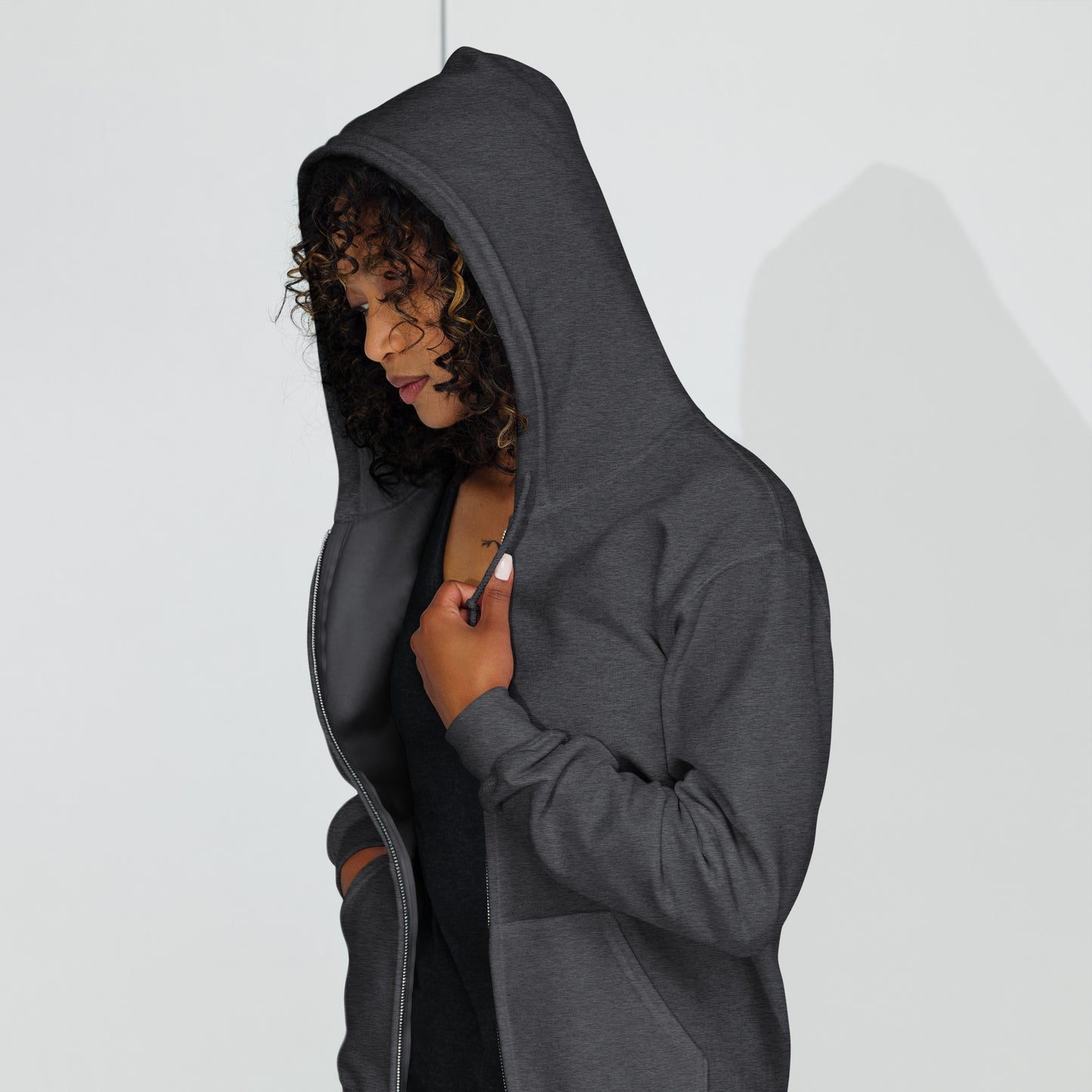 Nebuluxe Brilliance Heavy Harmony Fusion Zip Hoodie - Dark Heather - FLAKOUT