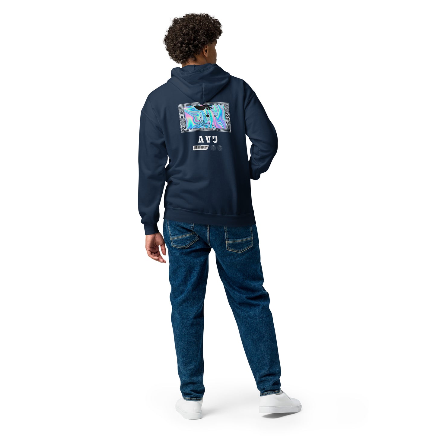 Echoes Of Dejavu Heavy Harmony Fusion Zip Hoodie - Navy - FLAKOUT