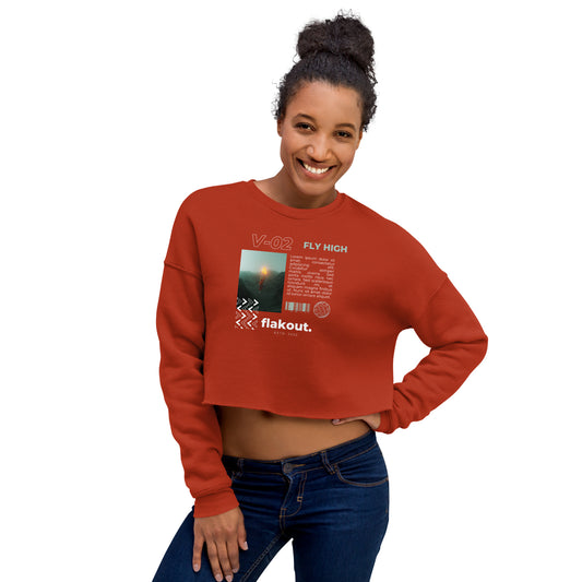 Fly High Voyager Women's Crop Sweatshirt - Brick - FLAKOUT