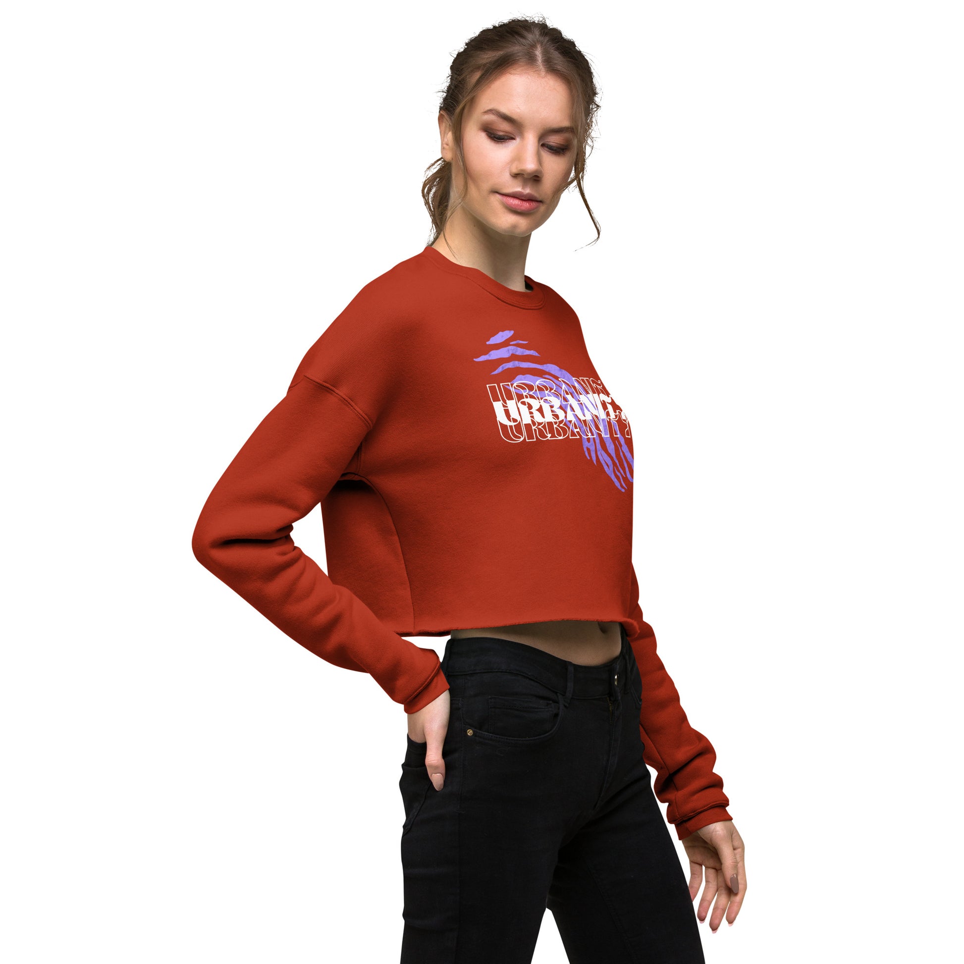 Streetwise Urbanity Women's Crop Sweatshirt - Brick - FLAKOUT