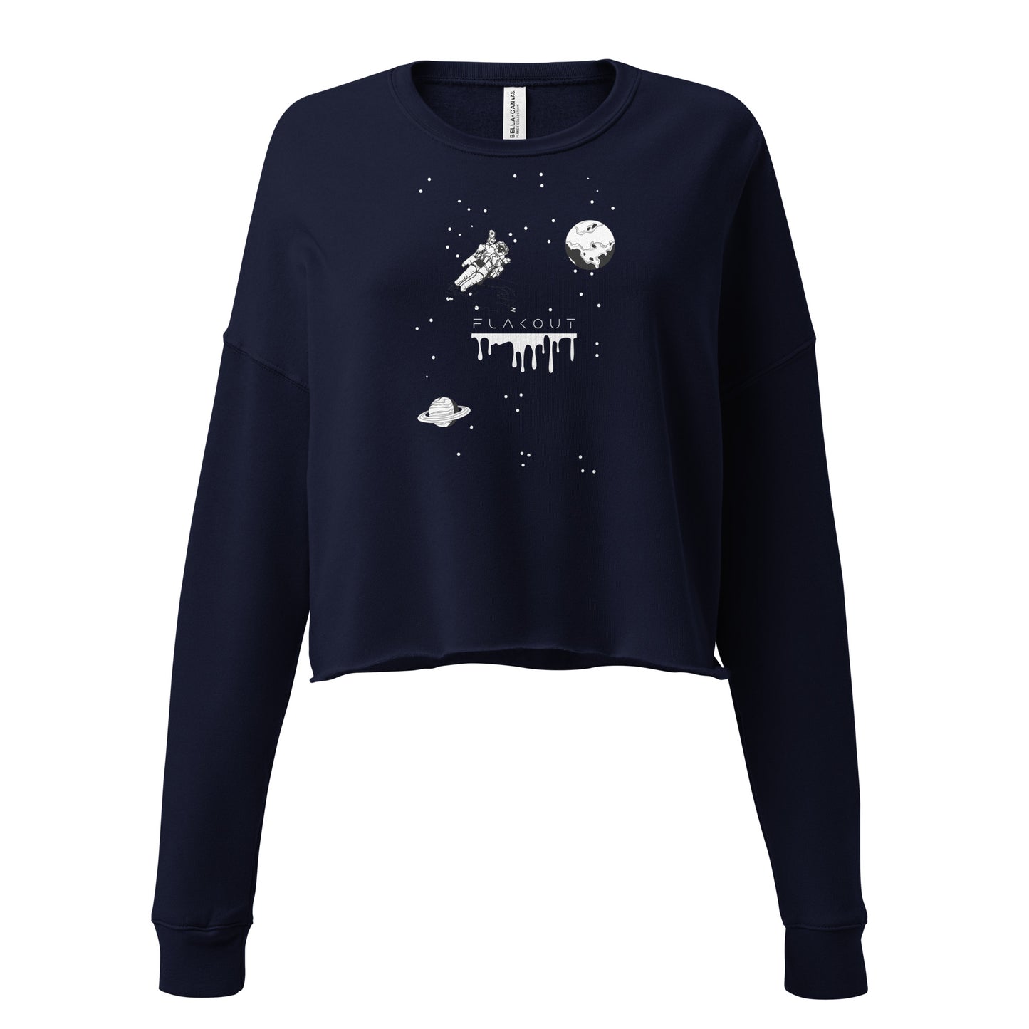 Astronaut Women's Crop Sweatshirt - Navy - FLAKOUT