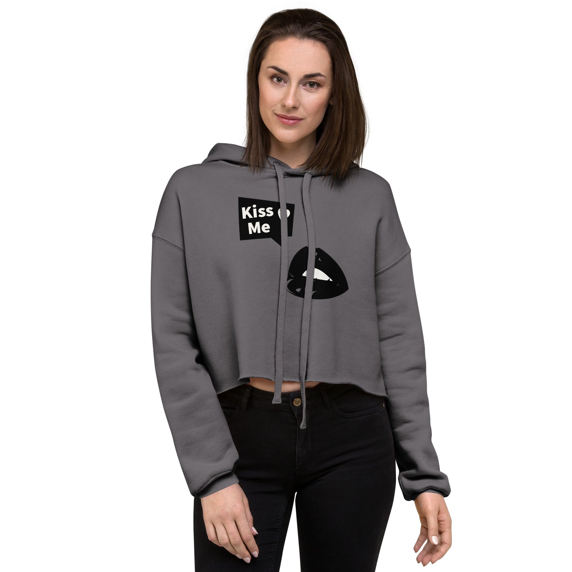 Sweet Talker Kiss Me Women's Crop Hoodie - FLAKOUT